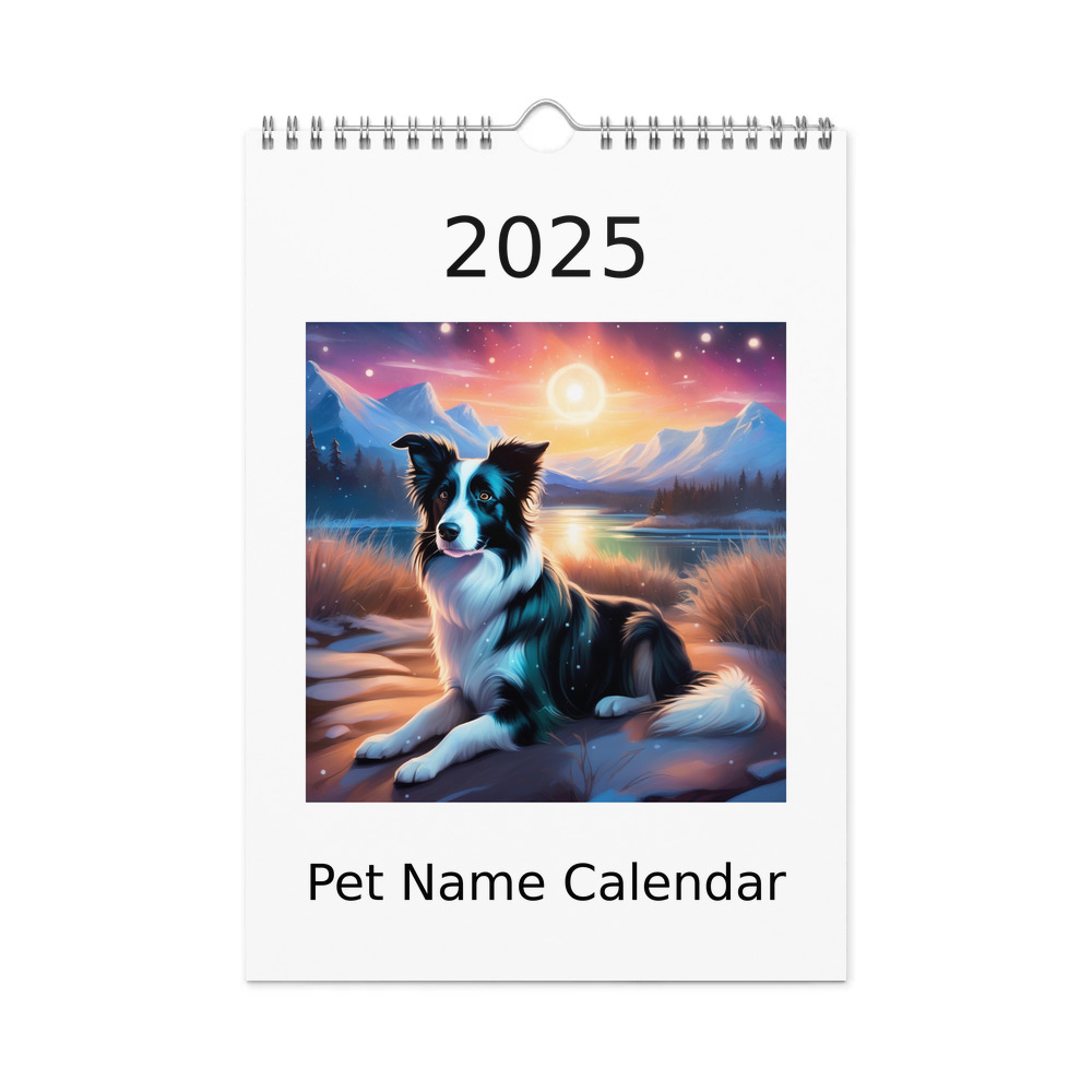 PugMug Custom Border Collie Wall Calendar (2026)