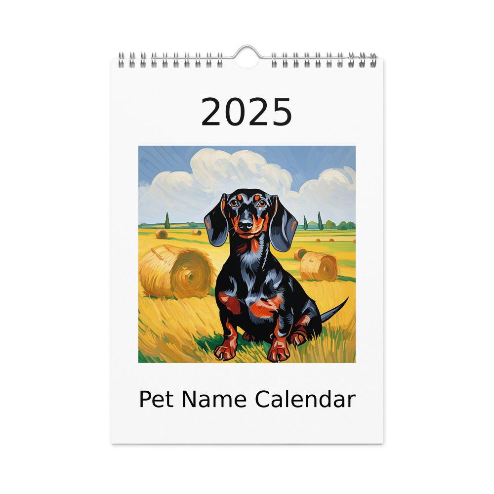 PugMug Custom Black Dachshund Wall Calendar (2026)
