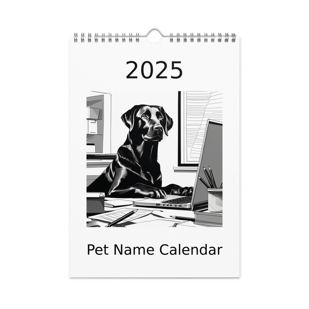 PugMug Custom Black Labrador Retriever Wall Calendar (2026)