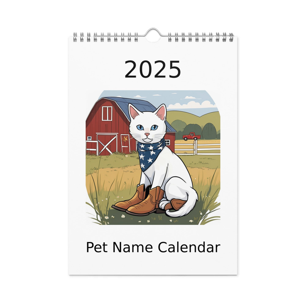 PugMug Custom White Companion Cat Wall Calendar (2026)