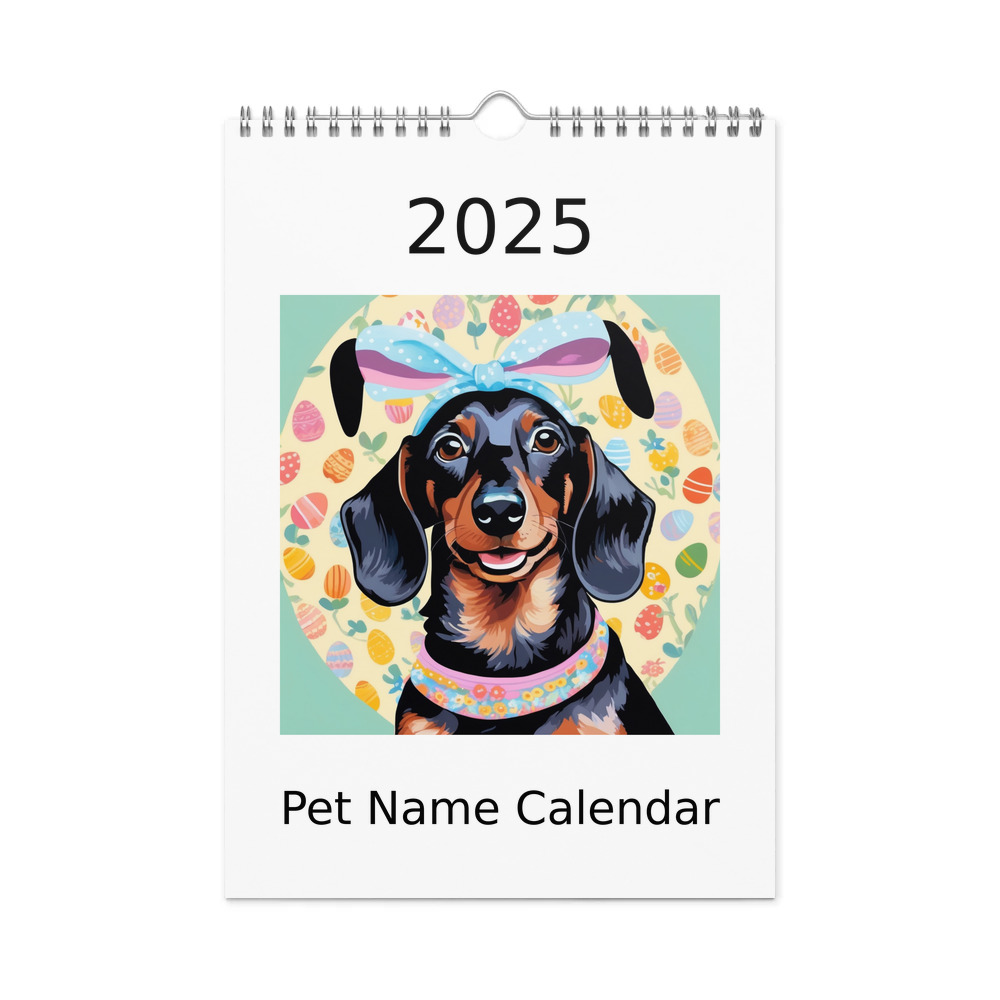 PugMug Custom Black Dachshund Wall Calendar (2026)