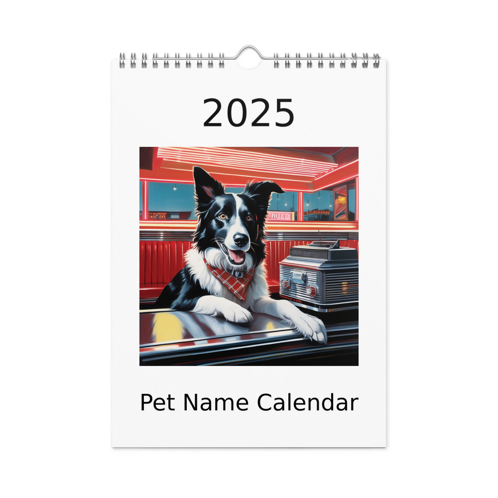 PugMug Custom Border Collie Wall Calendar (2026)