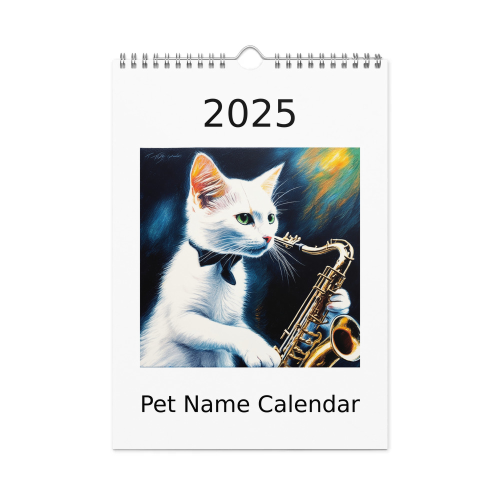 PugMug Custom White Companion Cat Wall Calendar (2026)