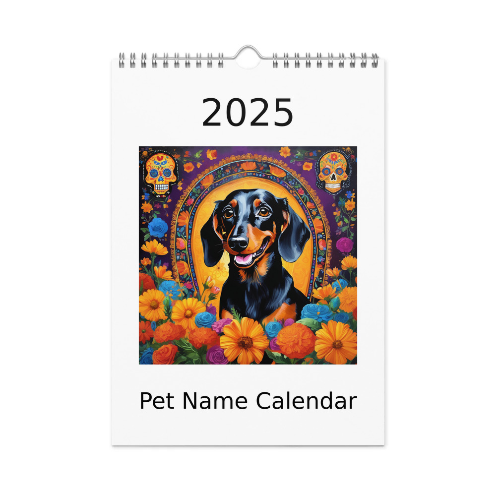 PugMug Custom Black Dachshund Wall Calendar (2026)