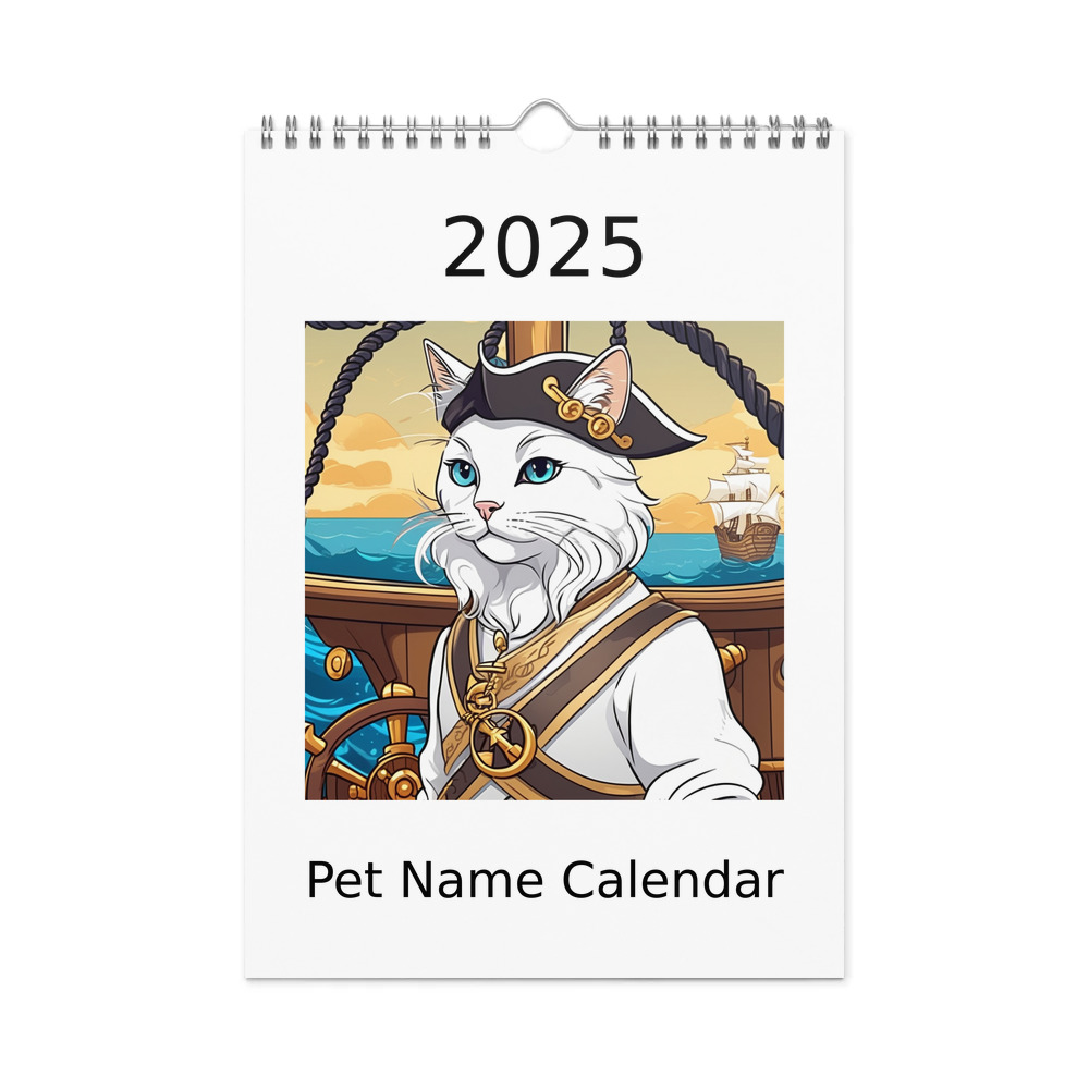 PugMug Custom White Companion Cat Wall Calendar (2026)