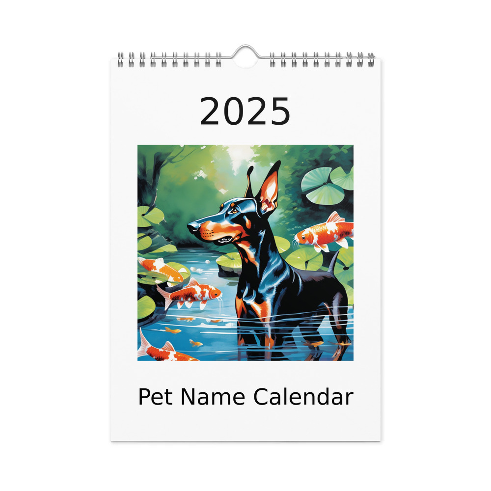 PugMug Custom Doberman Pinscher Wall Calendar (2026)