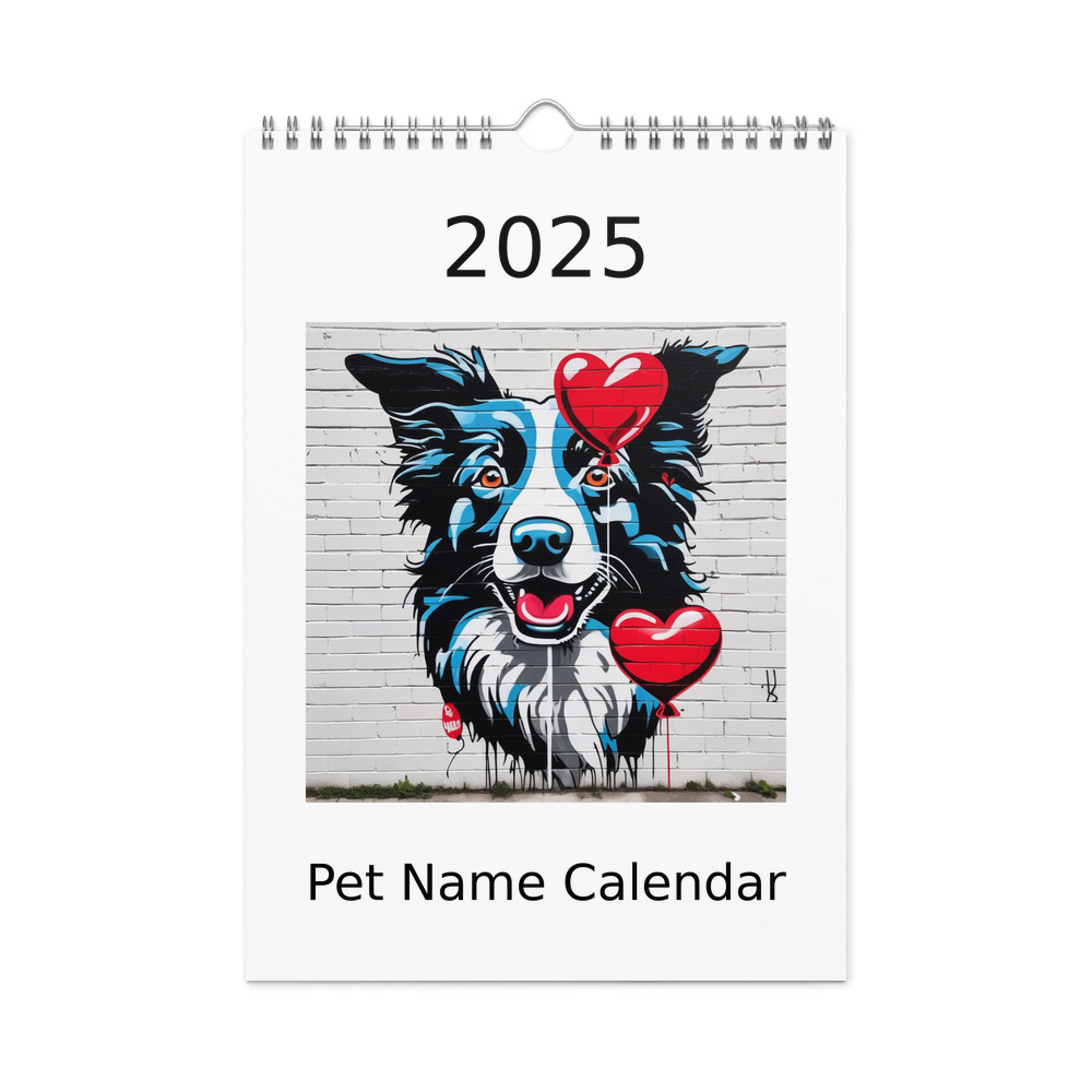 PugMug Custom Border Collie Wall Calendar (2026)