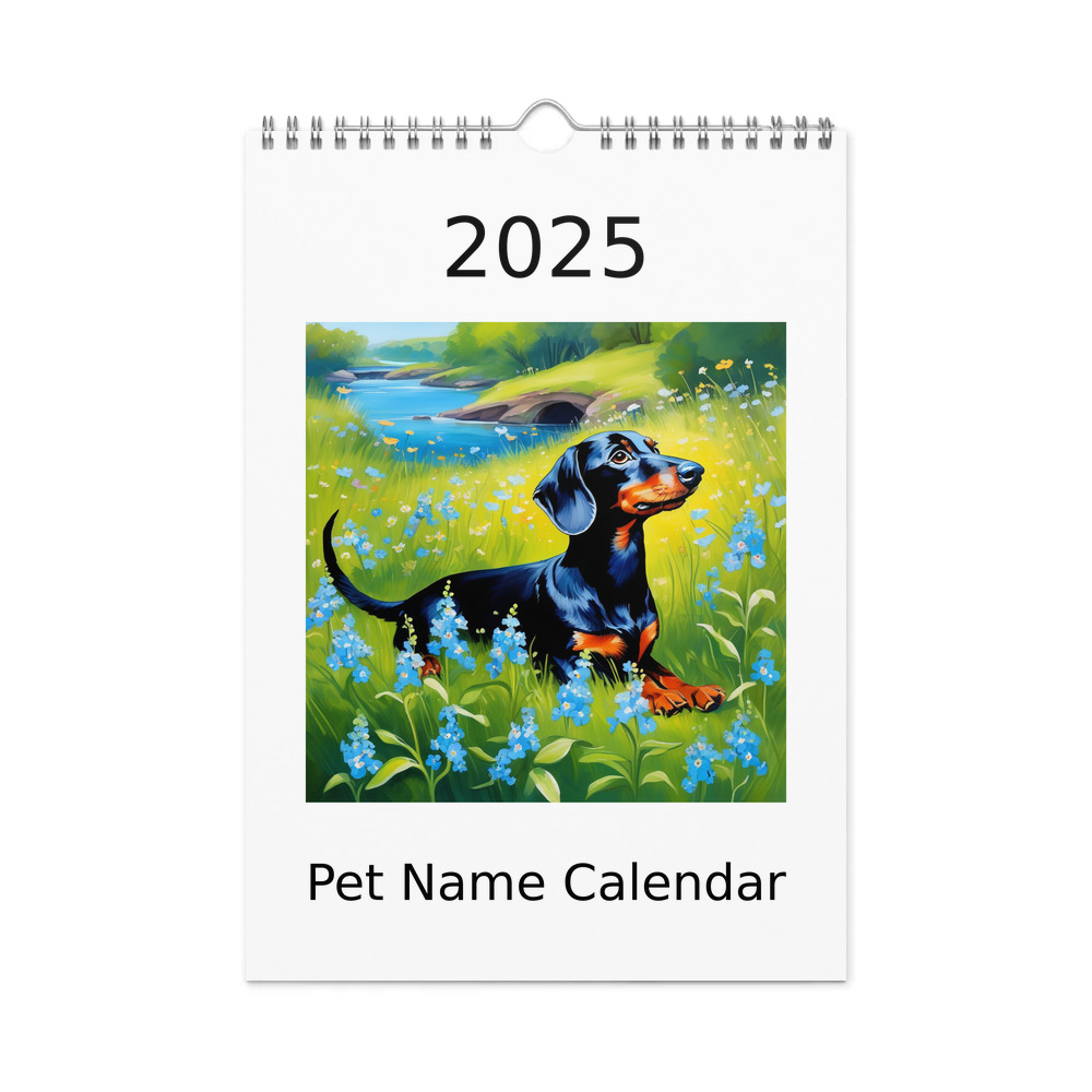 PugMug Custom Black Dachshund Wall Calendar (2026)