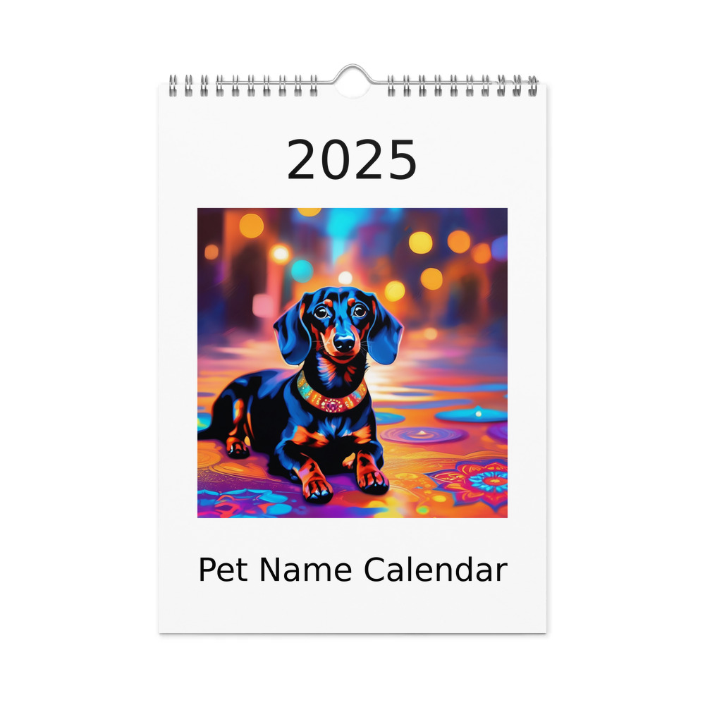 PugMug Custom Black Dachshund Wall Calendar (2026)