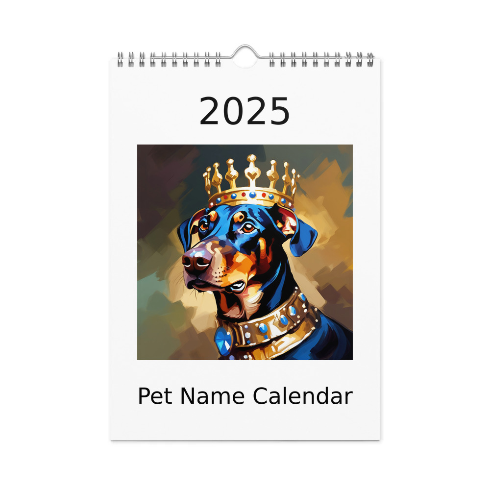 PugMug Custom Doberman Pinscher Wall Calendar (2026)