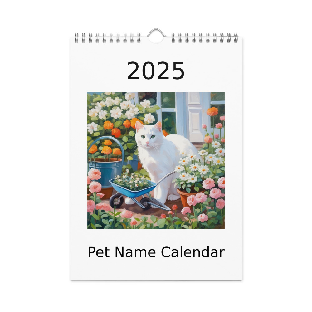 PugMug Custom White Companion Cat Wall Calendar (2026)
