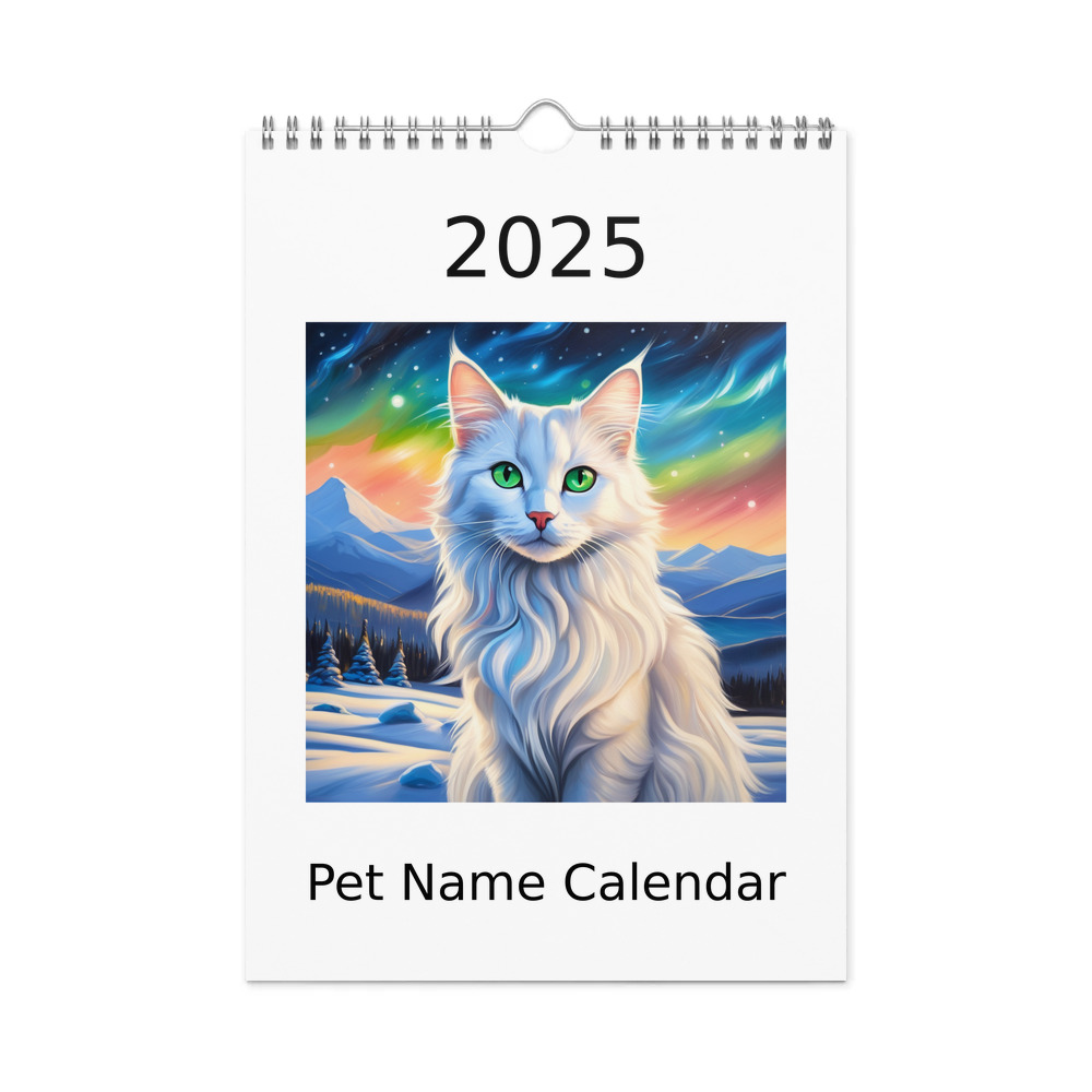 PugMug Custom White Companion Cat Wall Calendar (2026)