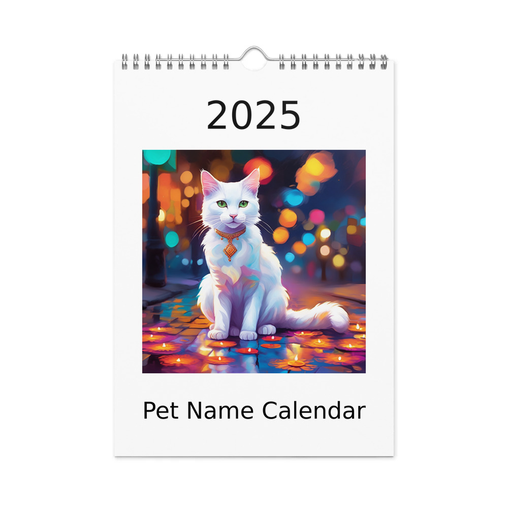PugMug Custom White Companion Cat Wall Calendar (2026)