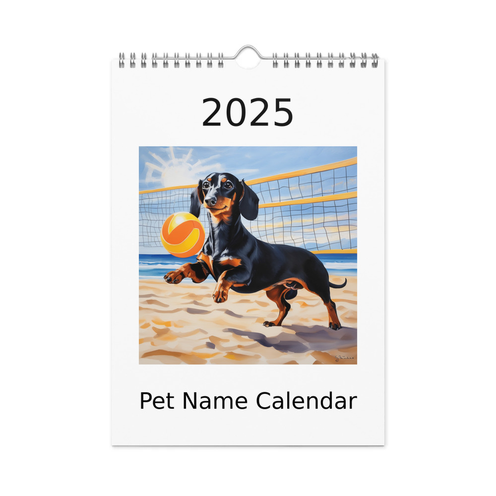 PugMug Custom Black Dachshund Wall Calendar (2026)
