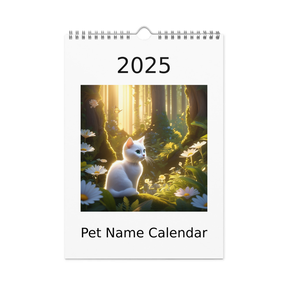 PugMug Custom White Companion Cat Wall Calendar (2026)