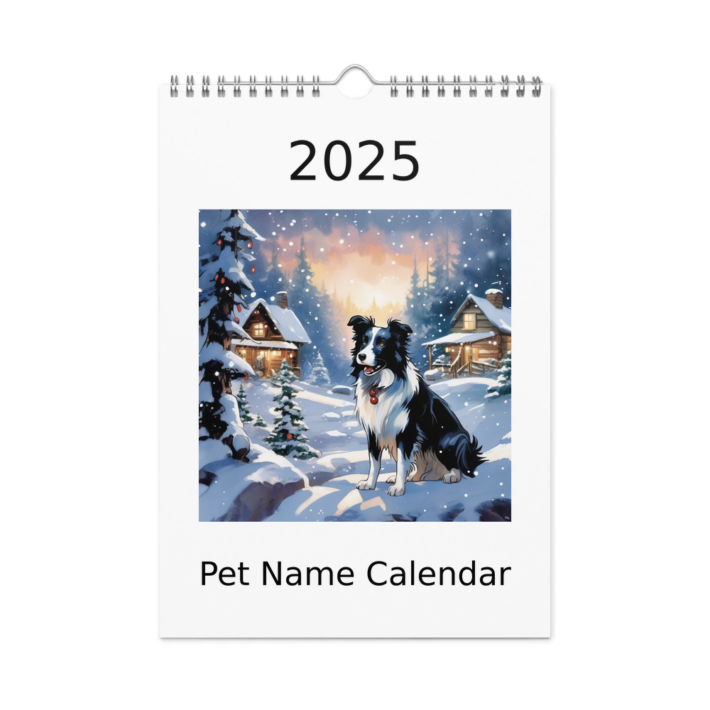 PugMug Custom Border Collie Wall Calendar (2026)