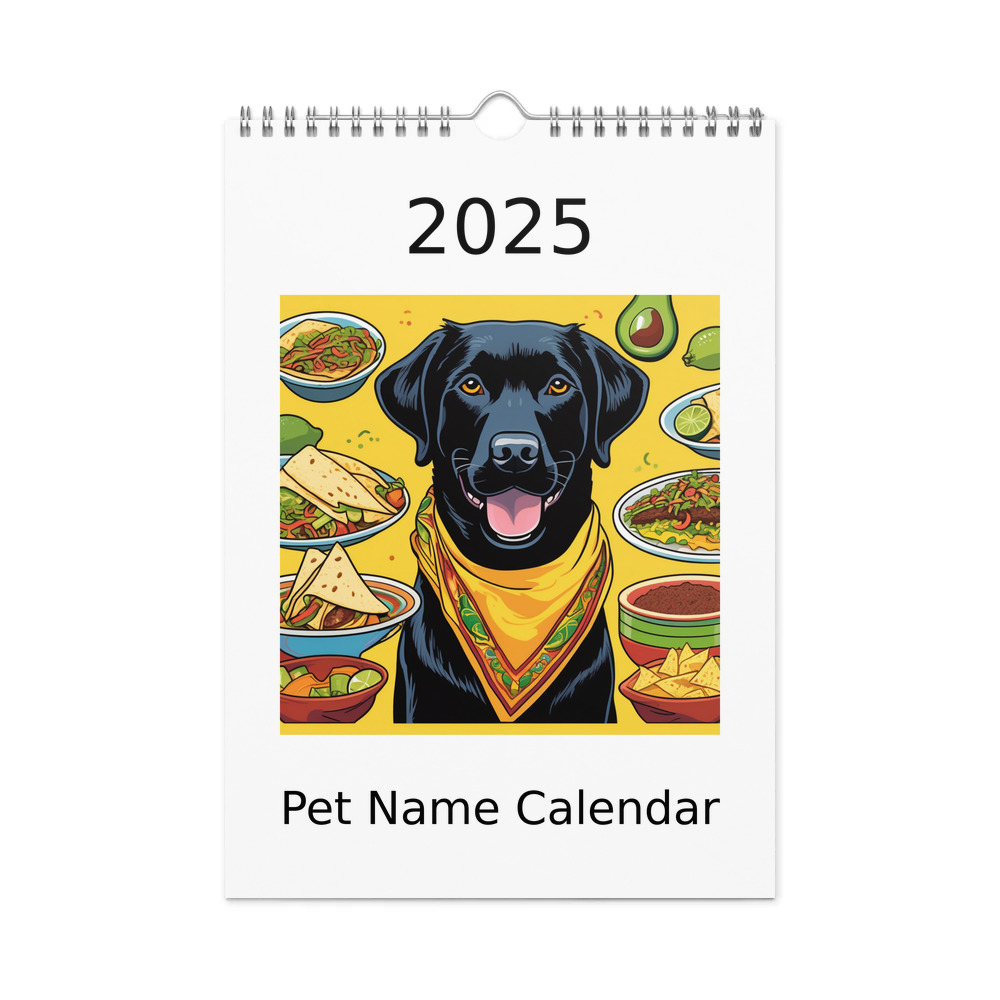 PugMug Custom Black Labrador Retriever Wall Calendar (2026)