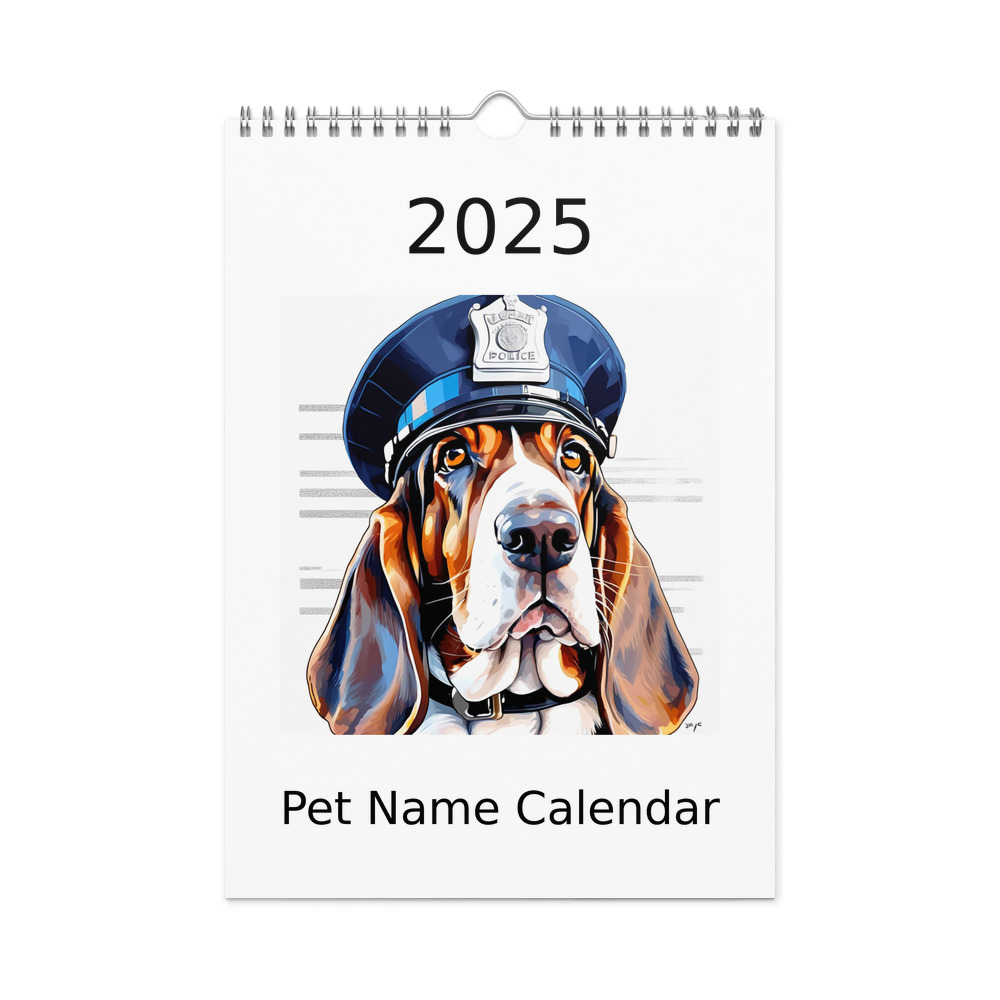 PugMug Custom Basset Hound Wall Calendar (2026)