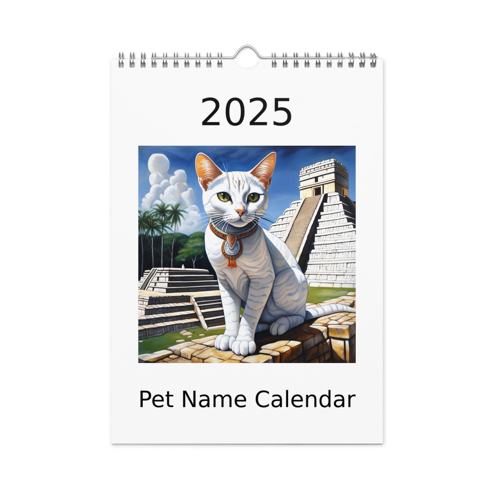 PugMug Custom White Companion Cat Wall Calendar (2026)