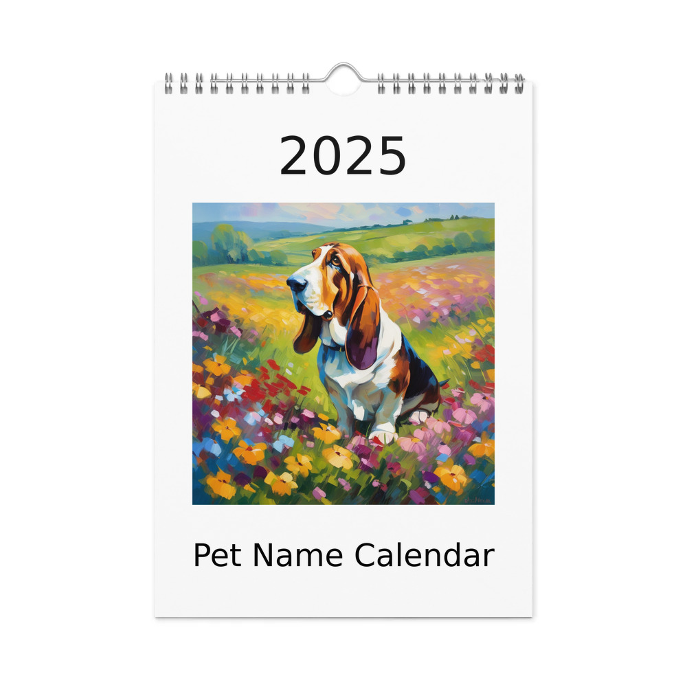 PugMug Custom Basset Hound Wall Calendar (2026)