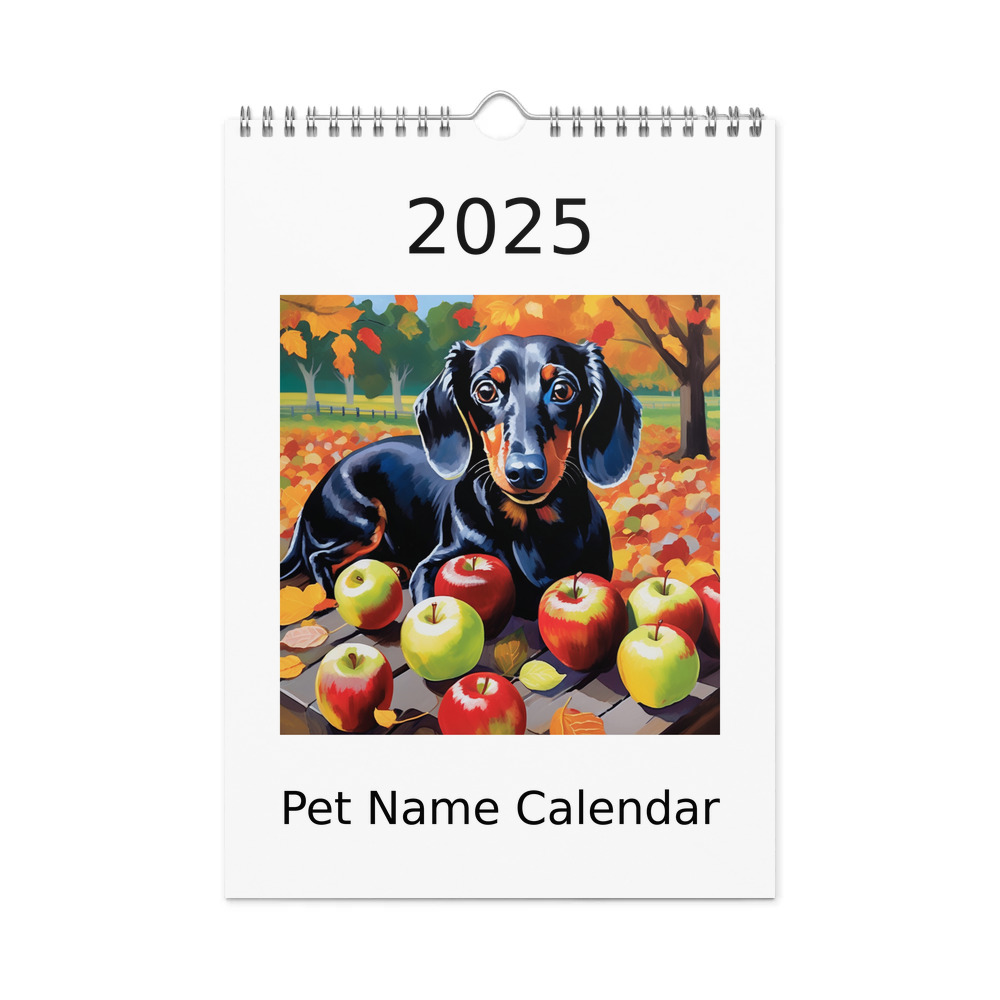 PugMug Custom Black Dachshund Wall Calendar (2026)