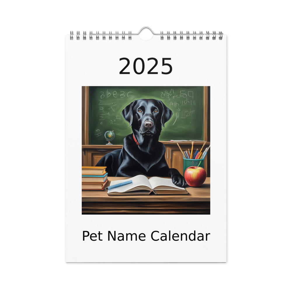 PugMug Custom Black Labrador Retriever Wall Calendar (2026)