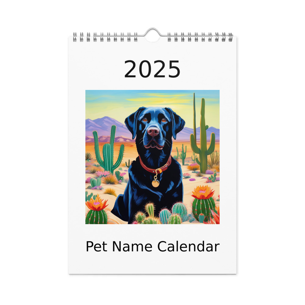 PugMug Custom Black Labrador Retriever Wall Calendar (2026)