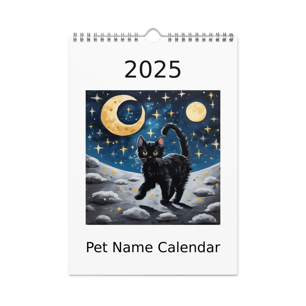 PugMug Custom Black Exotic Cat Wall Calendar (2026)