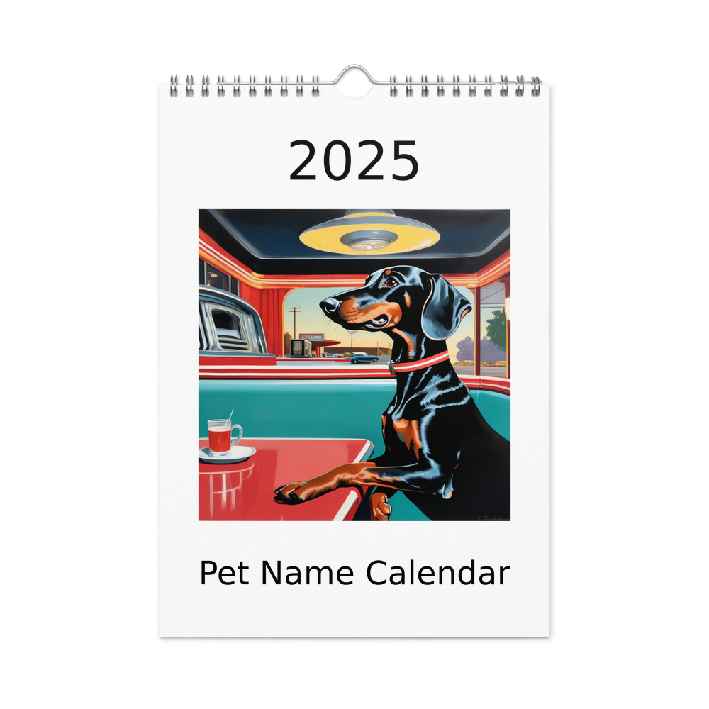 PugMug Custom Black Dachshund Wall Calendar (2026)
