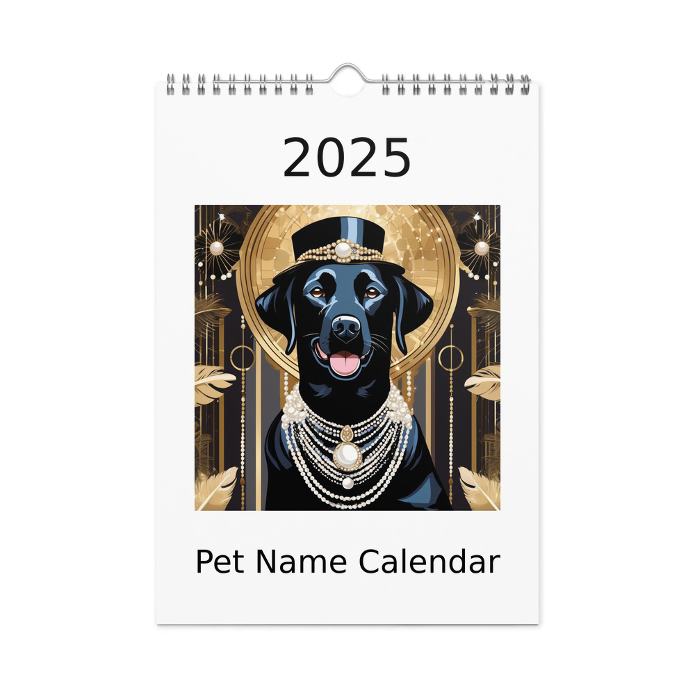 PugMug Custom Black Labrador Retriever Wall Calendar (2026)