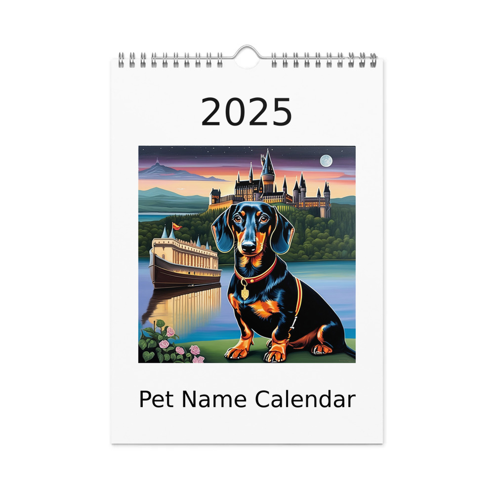 PugMug Custom Black Dachshund Wall Calendar (2026)