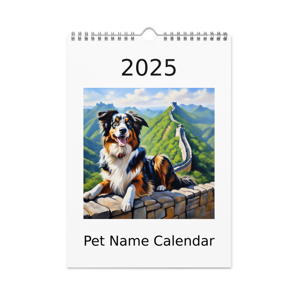PugMug Custom Australian Shepherd Dog Wall Calendar (2026)