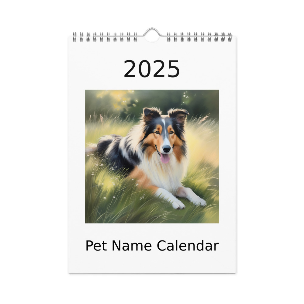 PugMug Custom Collie Wall Calendar (2026)