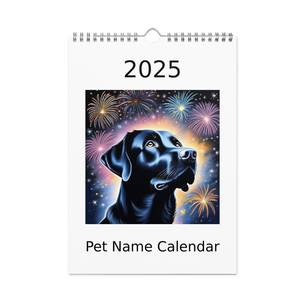 PugMug Custom Black Labrador Retriever Wall Calendar (2026)
