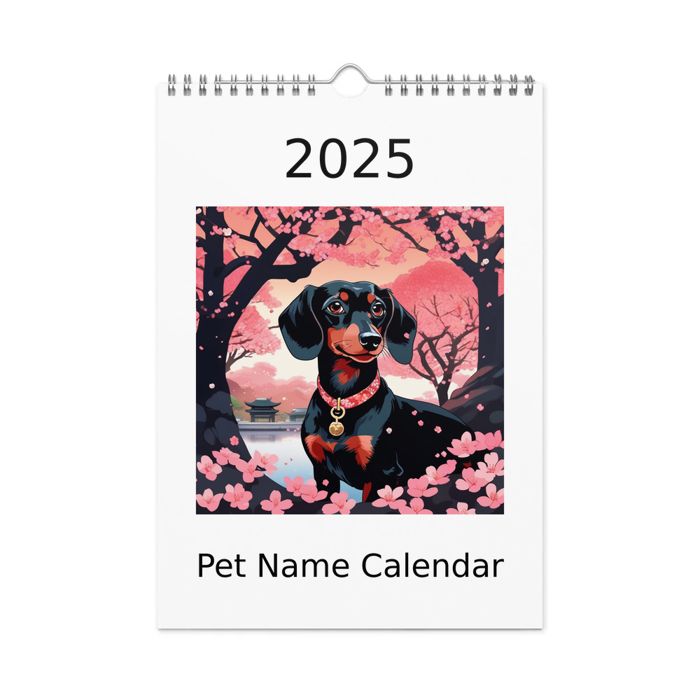 PugMug Custom Black Dachshund Wall Calendar (2026)
