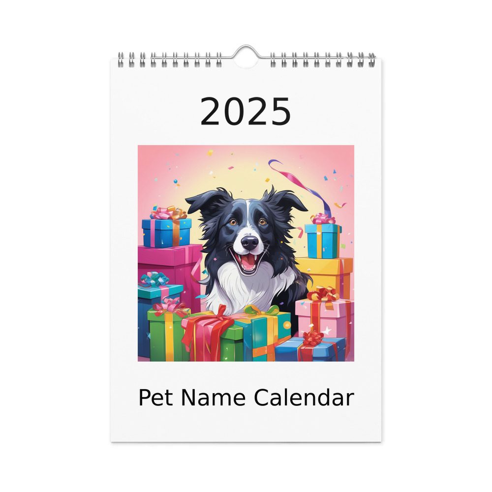 PugMug Custom Border Collie Wall Calendar (2026)