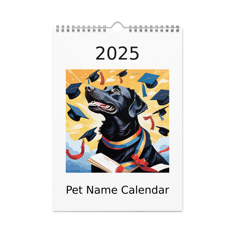 PugMug Custom Black Labrador Retriever Wall Calendar (2026)