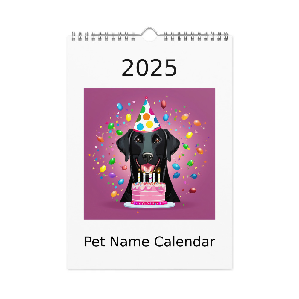 PugMug Custom Black Labrador Retriever Wall Calendar (2026)