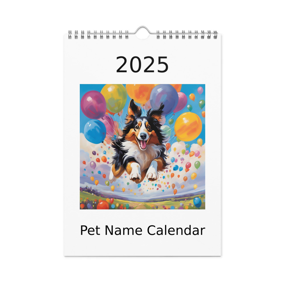 PugMug Custom Collie Wall Calendar (2026)