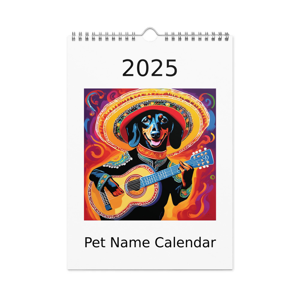 PugMug Custom Black Dachshund Wall Calendar (2026)