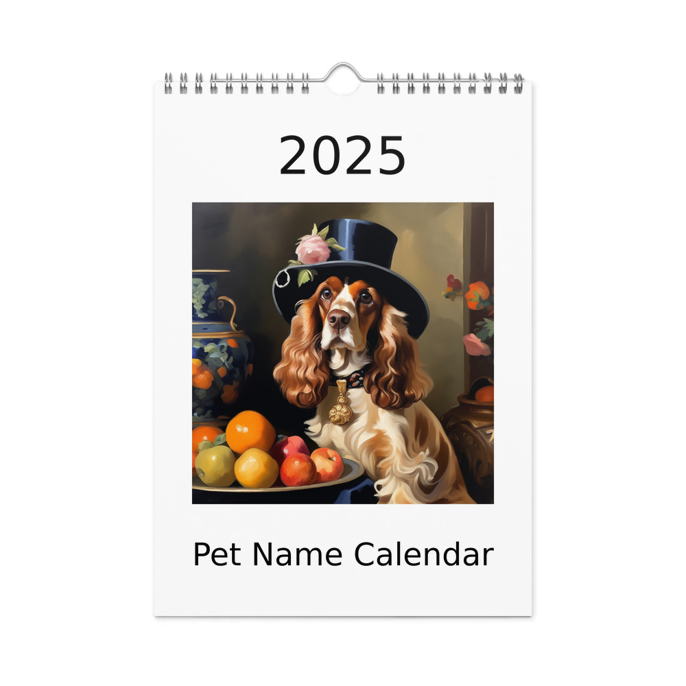 PugMug Custom English Cocker Spaniel Wall Calendar (2026)