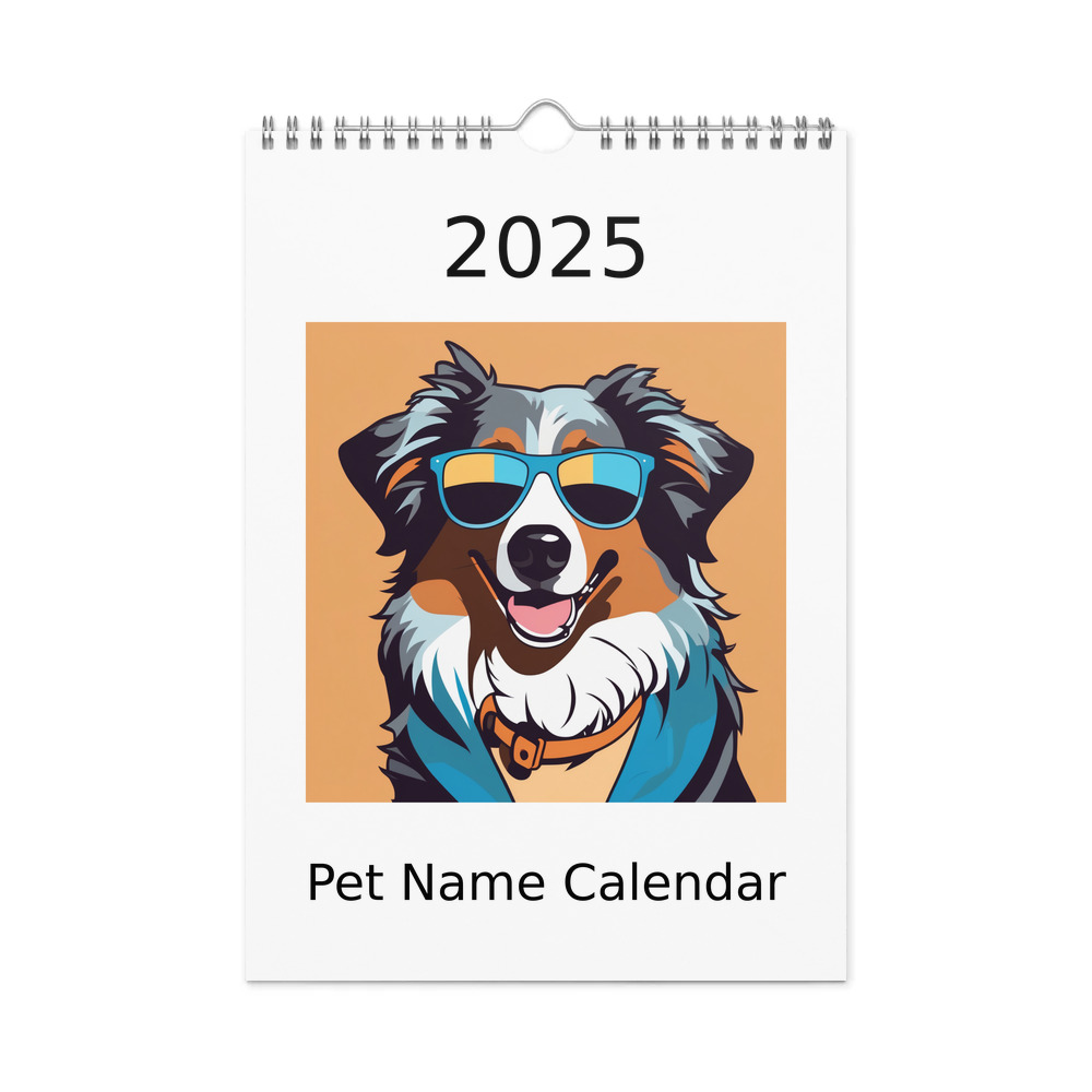 PugMug Custom Australian Shepherd Dog Wall Calendar (2026)