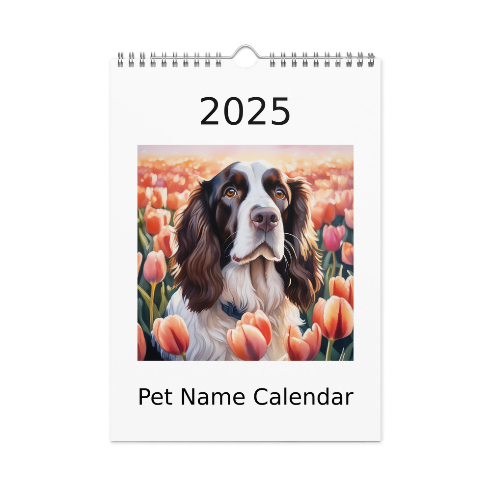 PugMug Custom English Springer Spaniel Wall Calendar (2026)