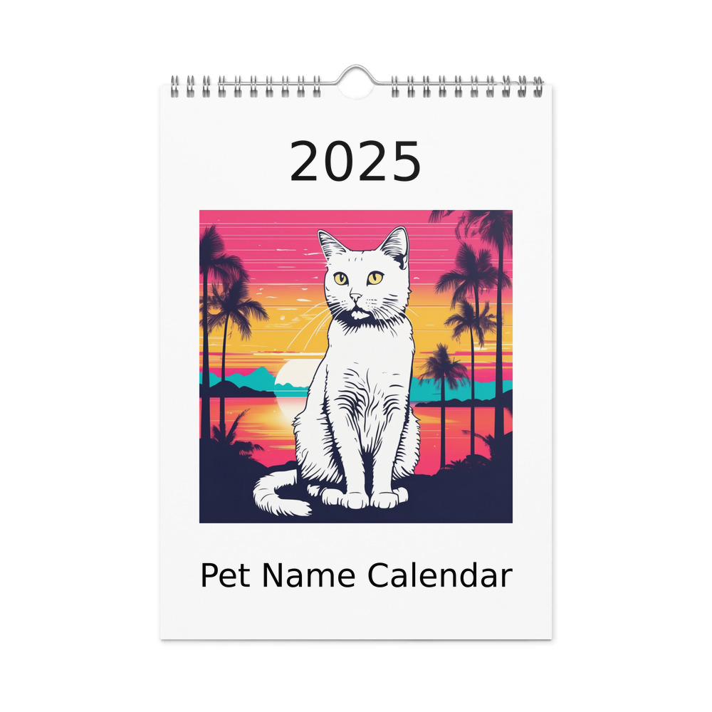 PugMug Custom White Companion Cat Wall Calendar (2026)