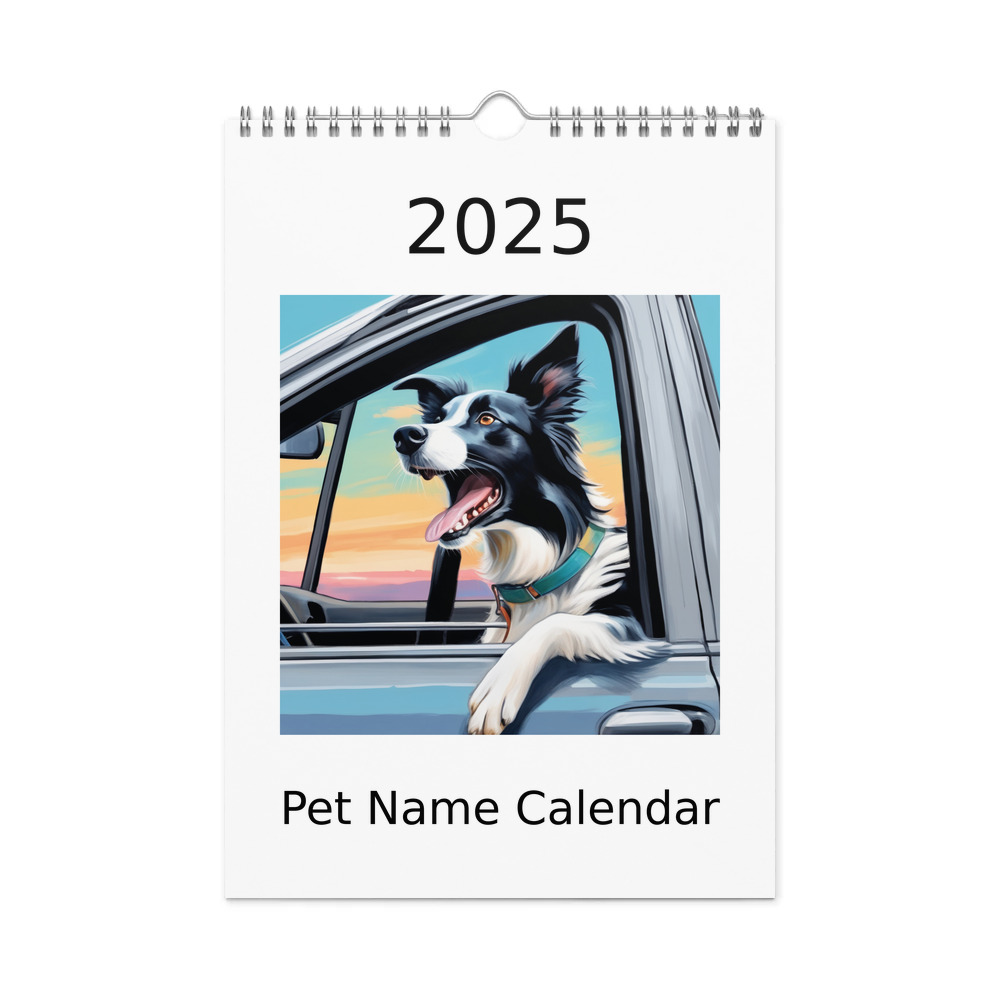 PugMug Custom Border Collie Wall Calendar (2026)