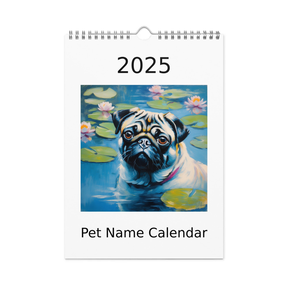 PugMug Custom Pug Wall Calendar (2026)
