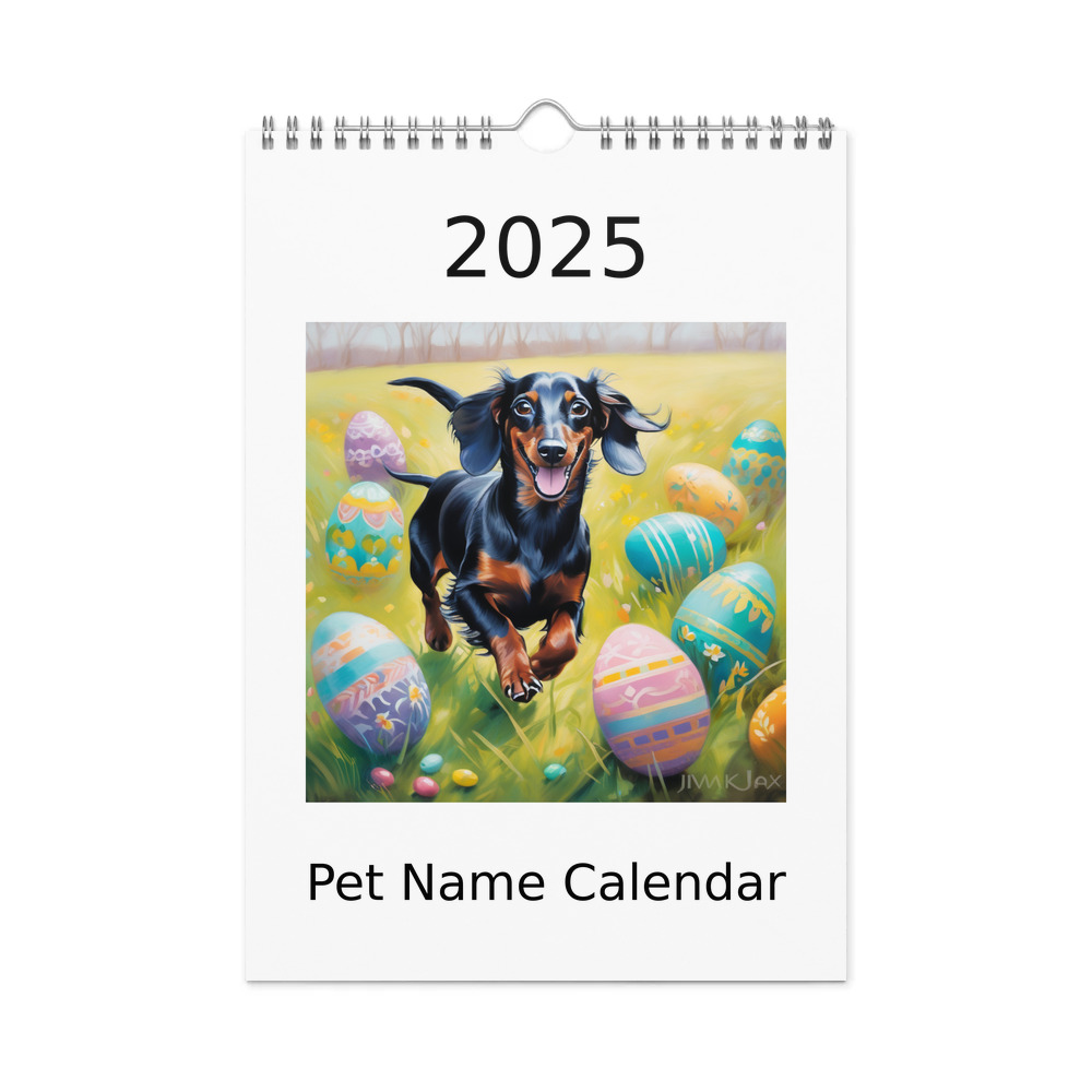 PugMug Custom Black Dachshund Wall Calendar (2026)