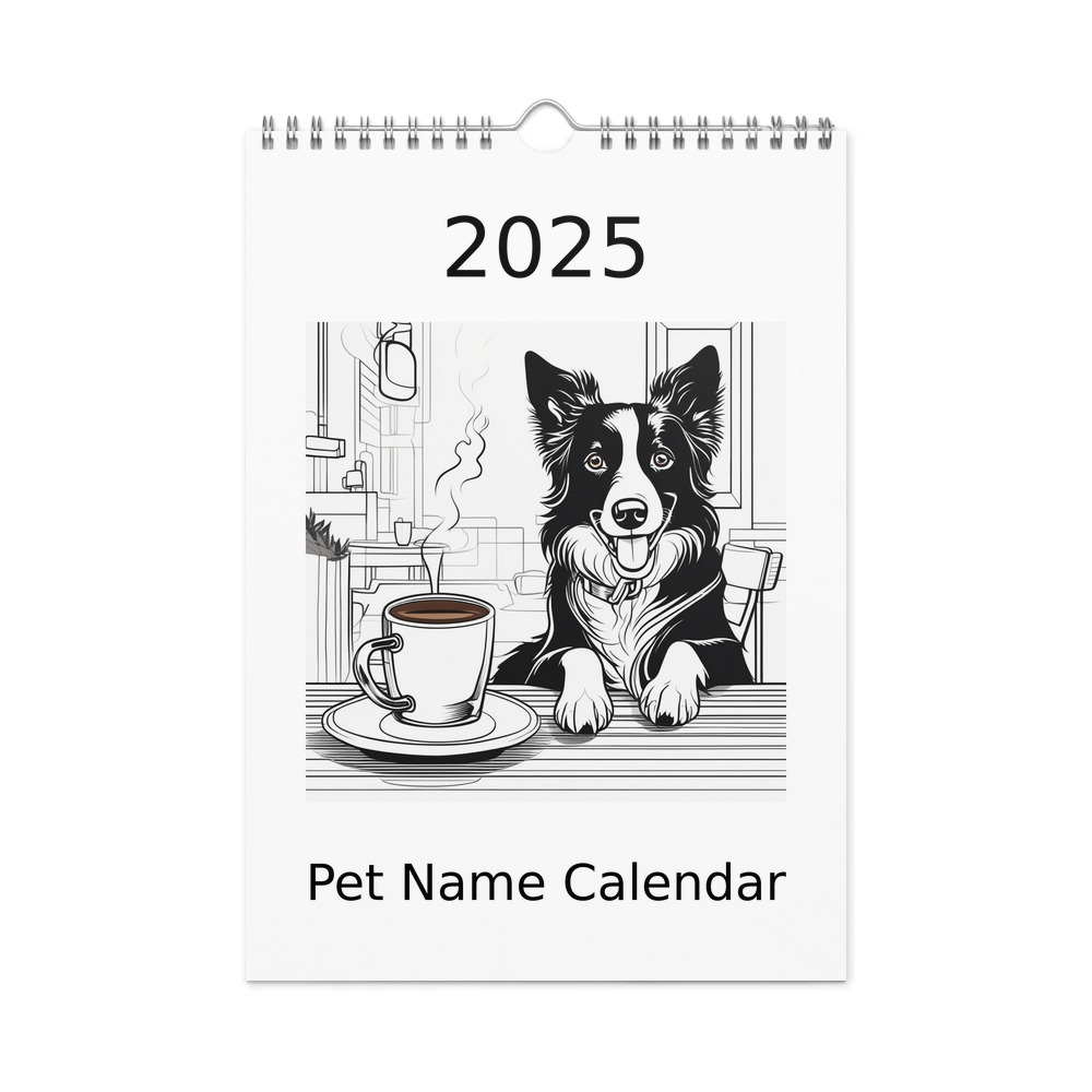 PugMug Custom Border Collie Wall Calendar (2026)