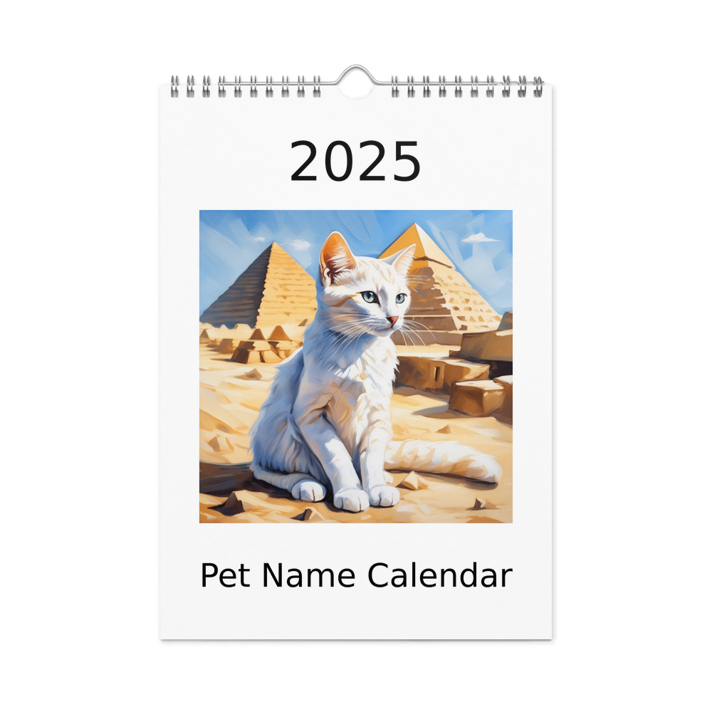 PugMug Custom White Companion Cat Wall Calendar (2026)
