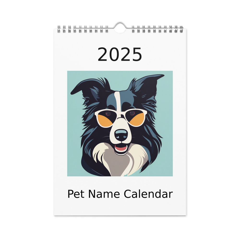 PugMug Custom Border Collie Wall Calendar (2026)